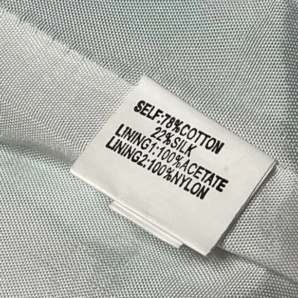 Kay Unger Dress Green Silk Cotton Blend Floral Fit Flare Scoop Neck Size 12 - Picture 11 of 13